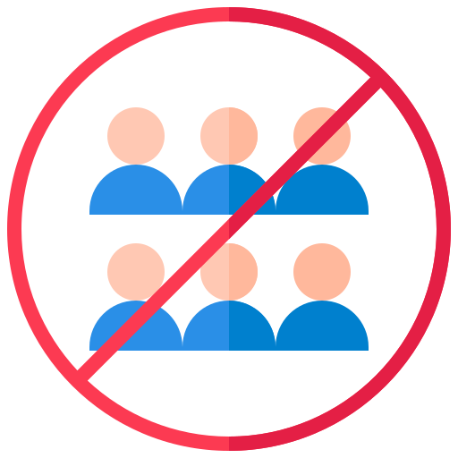 Group, meeting, no congregating, virus icon
